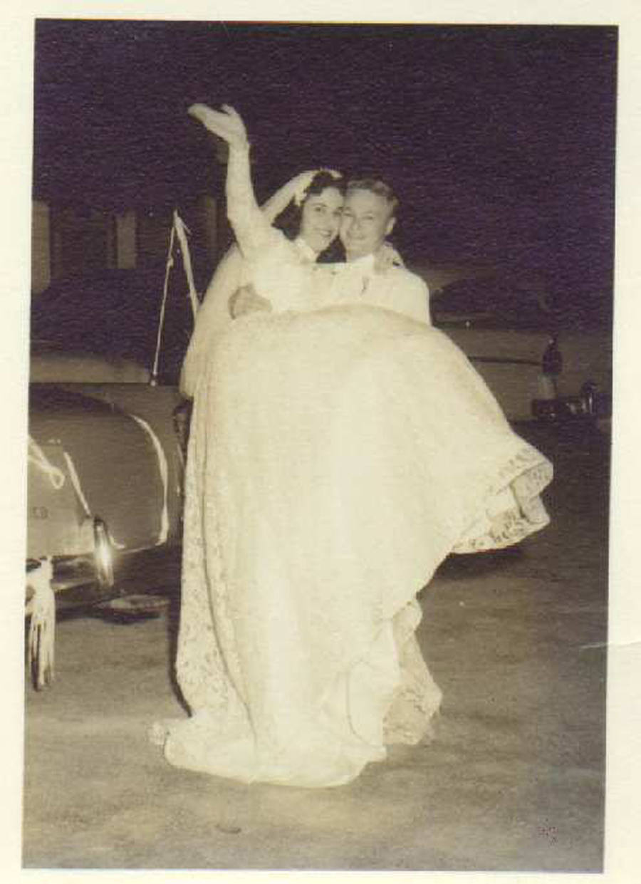 Martin Bormann holds new bride late 1950s, USA