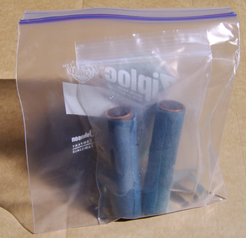 Wetted electrodes inside double zip lock wetting bags