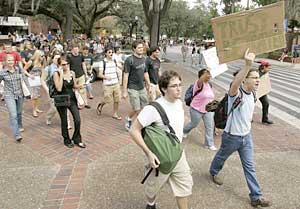 Student Protest Andrew Meyer Tasering at Univeristy of Florida campus Sept. 19, 2007
