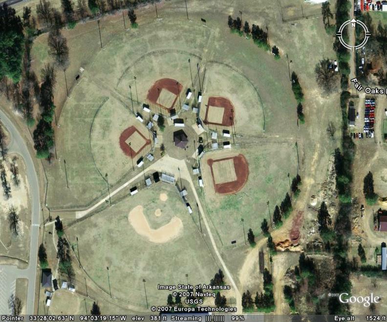 Pentagram layout at Texarkana Park