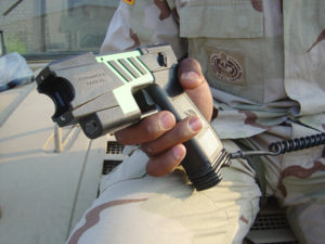 The M-26 TASER, the United States military version of a commercial TASER.